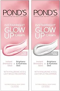 POND'S Face Cream Moisturizing Cream InstaBright Illuminating, For Bright Glowing Skin, Combo (Pink Crush + Pearly Aura)