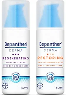 Bepanthen DERMA Daily Day Restoring Cream SPF 25 50ml + Regenerating Night Face Cream 50ml