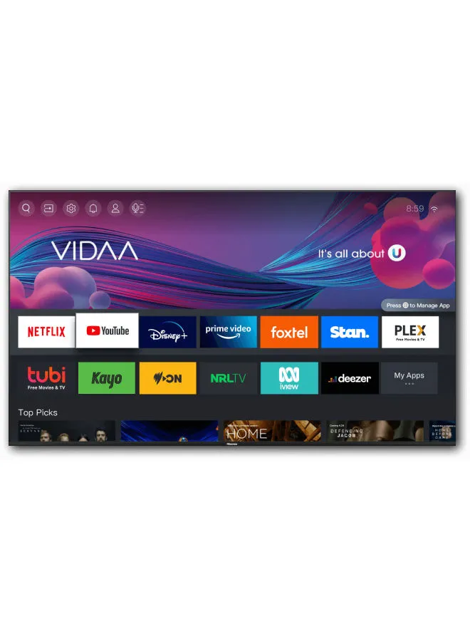 Toshiro 58-Inch 4K Smart LED TV, With VIDAA OS, 60 Hz Refresh rate come with Netflix, You Tube, Mbc Shahid TRO4K60SVDFLED Black