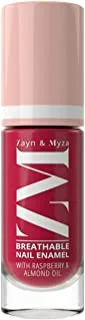 Zayn & Myza Breathable Nail Polish | Free from 12 toxins | High Gloss Nail color | Infused with Raspberry and Almond Oil, 6ml (Strawberry Jelly)