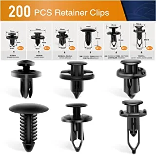 GOOACC - GRC-47 Universal Plastic Fender Clips,200 Pcs Push Bumper Fastener Rivet Clips with 6 Size Auto Body Retainer Clips Bumpers,Car Fender Replacement for GM, Ford & Ch
