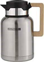 RoyalFord Stainless Steel Vacuum Jug with Wooden Handle, 1.5L, RF10171 Thermal Insulated Airpot Keep Drinks Hot & Cold up to Hours Portable & Leak Proof Thermal Flask, MULTICOLOR