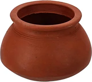 Royalford Rice Kalam, Handmade Clay Cookware, RF10580 100% Natural Clay Non-toxic & Eco-Friendly Can be used on Gas Stove or Open Fire Earthen Pot/Clay Pot for Rice, Curry, Red