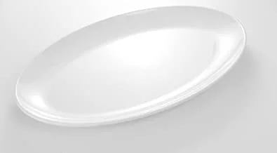 طبق بيضاوي من هارموني ميلامين هوريكا أبيض 76.5x49x6 سم