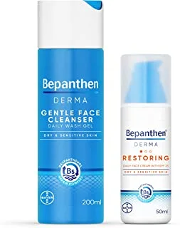 Bepanthen DERMA Daily Day Restoring Cream SPF 25 50ml + DERMA Gentle Face Cleanser 200ml