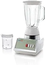 ALSAIF 1.4L 400W Electric Blender 2 in 1, Plastic Jar, Mill & Coffee Grinder, with S/S Blade, 1 Speed with Pulse For Perfect Control, White, Electroplated 90581/2 2 Years warranty