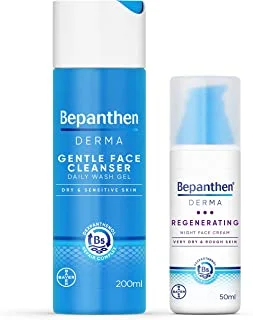 Bepanthen DERMA Regenerating Night Face Cream 50ml + DERMA Gentle Face Cleanser 200ml