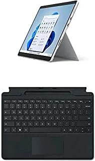 Microsoft Surface Pro8 13 بوصة IntelCore I5-1135G7 المعالج Iris XeGraphics 8Gb 256 SSD Windows11 Home Platinum ، رمادي ، 8Pq-00007 + Surface Pro Signature TypeCover Tablet Keyboard