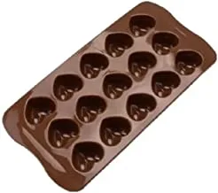 15 cavities brown heart chocolate mold