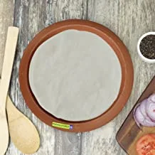 Royalford Pathiri Tawa, Handmade Clay Cookware, RF10598 100% Natural Clay Non-Toxic, Eco-Friendly Earthen/Clay Pottery Roti Tawa/Frying Pan/Appa Chatty Cooking And Serving, Red