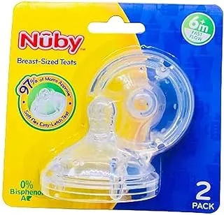 Nuby Silicone Fast Flow Replacement Nipples 2-Pieces, White