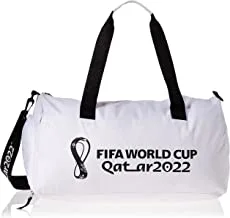 حقيبة دفل رياضية مع حامل حذاء فيفا كأس العالم قطر 2022 للجنسين - أبيض 46x25x24 سم
