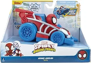 Spidey and His Amazing Friends Ghost Spider Webbed Wheelies Pull Back Vehicle, Multicolour