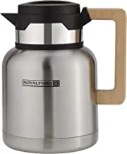 RoyalFord Royal Ford Stainless Steel Vacuum Jug with Wooden Handle, 1L, RF10169 Thermal Insulated Airpot Keep Drinks Hot & Cold up to Hours Portable & Leak Proof Thermal Flask, MULTICOLOR