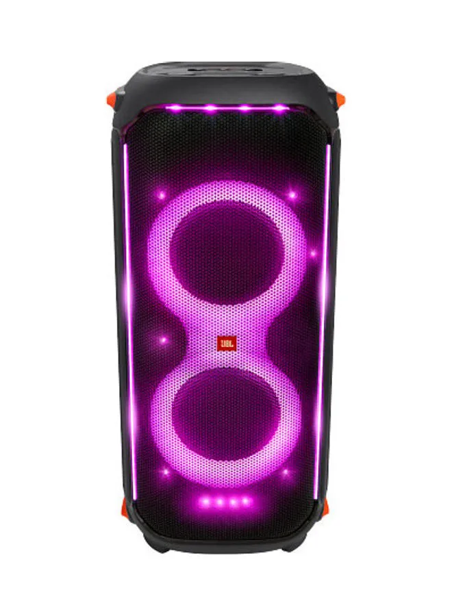 سماعة حفلات JBL Partybox 710 بصوت قوي بقوة 800 وات - مصابيح مدمجة - مقاومة لرش السوائل - مدخلات جيتار وميكروفون أسود