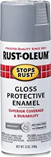 Rust-Oleum 7786830 Stops Rust Spray Paint, 12 oz, Gloss Smoke Gray