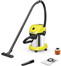 Karcher - WD3 S Wet & Dry Vacuum Cleaner, 1000 W, 17 Liters stainless steel container, 2m suction hose, blower function, Made in Europe