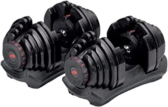 Yalla HomeGym 40KG PAIR of Automatic ADJUSTABLE DUMBBELLS with 17 Different Weights Adjustment and Weighing Board, For Home Gym Exercises and Workouts