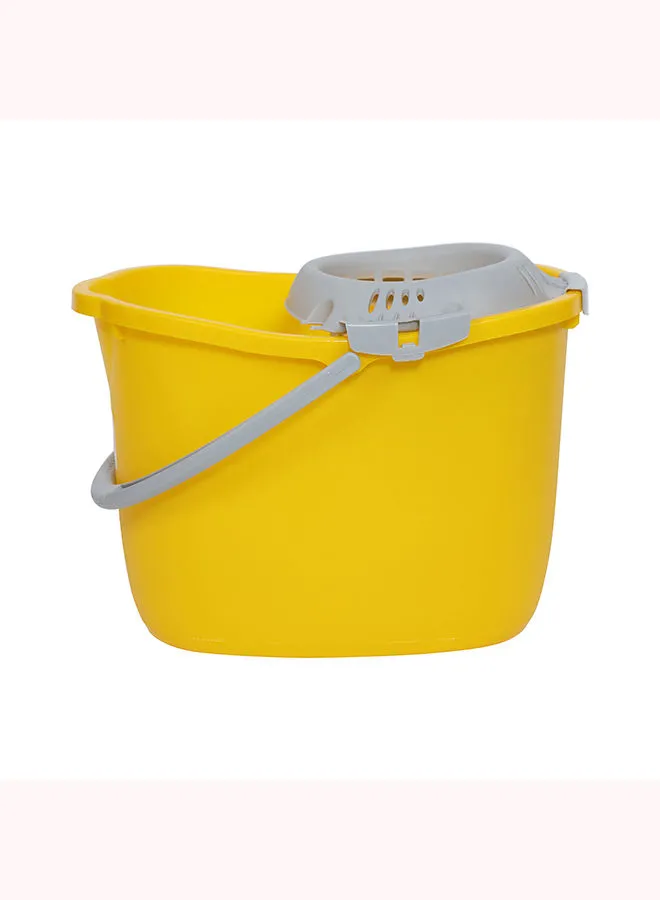 APEX Cleaning Bucket 15 L With Stackable Wringer Yellow/Grey 38x29x27cm