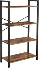 SKY-TOUCH Ladder Shelf, Bookshelf Rack 4-Tier Storage Organizer Shelf, Shelf Unit, Plant Stand, Living Room Bookcases, Industrial Bookshelf, for Bedroom, Kitchen, Office, Brown,47 * 26 * 12inch
