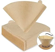 MIBRU Coffee Filters V60 Cone Paper Brown Natural 100pcs Coffee Filters Unbleached Paper Filters Compatible with Pour Over Drippers 2-4 Cups Size 02 فلاتر قهوة v60
