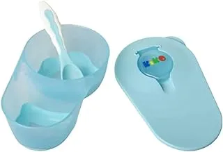 KiKo Baby Divided Feeding Bowl with Spoon Set for 4+ Months Baby, Blue