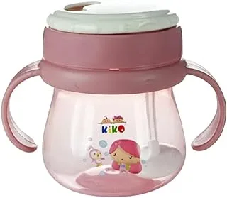 KiKo 16111 Sports Sipper Cup with Straw Lid for 6+ Months Baby, Pink