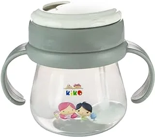 KiKo 16111 Sports Sipper Cup with Straw Lid for 6+ Months Baby, Gray