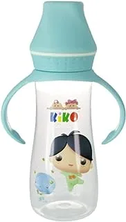 KiKo 01-16107 Feeding Bottle with Siliocne Nipple, 250 ml Capacity, Blue
