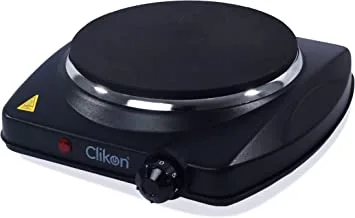 كليكون - طبق تسخين بتصميم واحد ، تحكم متغير في درجة الحرارة ، حماية من الحرارة الزائدة ، أسود ، 1500 وات - CK4285