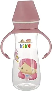KiKo 01-16107 Feeding Bottle with Siliocne Nipple, 250 ml Capacity, Pink