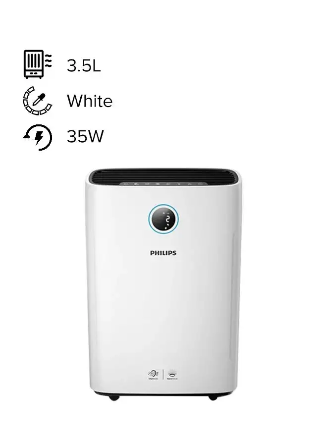 Philips Air Purifier 2 in 1 [Purifier + Humidifier] High Performance for Rooms Size of 85 m² Removes House Dust/Aerosols And Uncomfortable Smell - Series 2000i AC2729/90 White