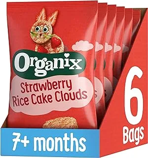 Organix Strawberry Rice Cake Clouds Pack of 6