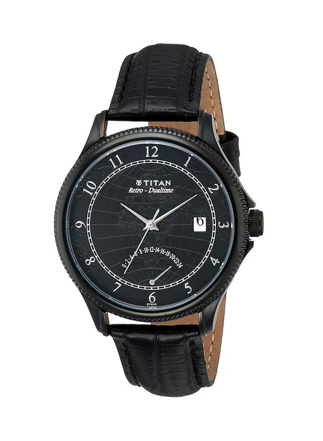TITAN Men's Water Resistant Leather Analog Watch 1704NL01