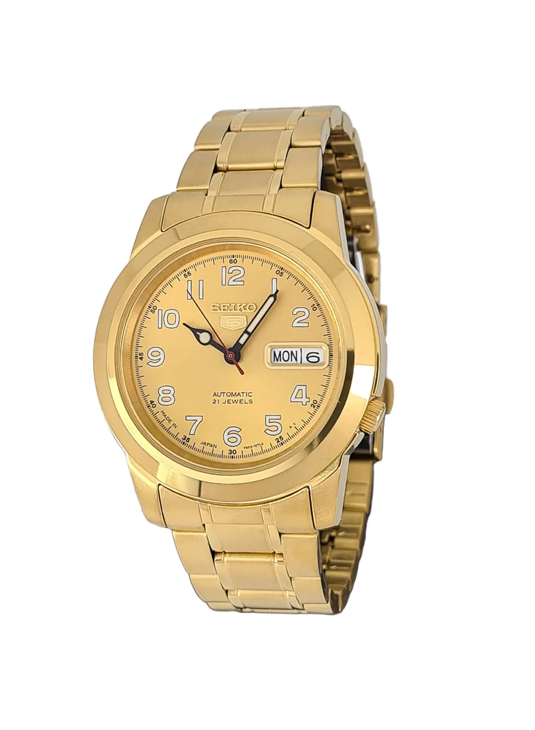 Seiko Men's Round Shape Stainless Steel Analog Wrist Watch 39 mm - Gold - SNKK38J1