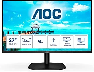 AOC 27B2H 3-Sided Frameless Full HD Ips Monitor with HDMI and VGA Inputs (27in, Black)
