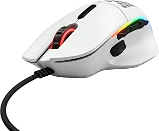 Glorious Model I Ergonomic Matte White Gaming Mouse - 9 Programmable Buttons, 9 Button Configurations, Ultralight Weight, CORE RGB Lighting, 19000 DPI (MOBA, MMO, Battle Royale)