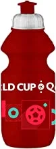 كأس العالم لكرة القدم قطر 2022 زجاجة ماء رياضية Hdpe مطبوعة برسومات 350 مل لون أحمر