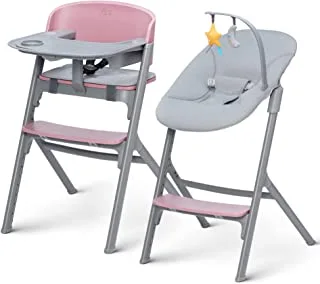 Kinderkraft - High Chair Livy w/ Bouncer Calmee - Aster Pink