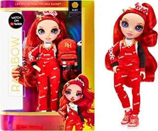 Rainbow High Jr Ruby Anderson- 9-Inch Red Fashion Doll With Doll Accessories- Open And Closes Backpack, Great Gift For Kids 6-12 Years Old And Collectors, Multicolor, 9 Inches