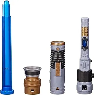 Star Wars Lightsaber Forge Obi-Wan Kenobi Electronic Extendable Blue Lightsaber Toy, Customizable Roleplay Toy for Kids Ages 4 and Up