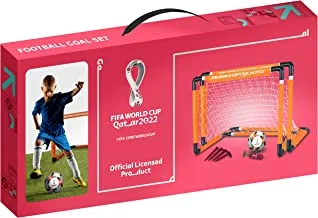 Fifa World Cup Qatar 2022 Kids Goal Set Size 2 Football, Air Pump and 2 Goal nets- Gift Pack, Multicolor, 200101