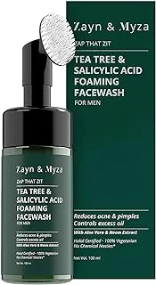 Zayn & Myza Men's Tea Tree & Salicylic Acid Foaming Face Wash with Aloe Vera & Neem Extracts For All Skin Types- 100ml