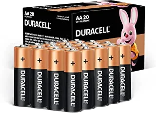 Duracell - AA 1.5V Alkaline LR06 / MN1500 بطاريات طويلة الأمد - حزمة من 20-10 سنوات الصلاحية
