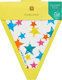 Talking Tables Birthday Brights Star Eco Bunting 12 Flags, 3 Meter Length