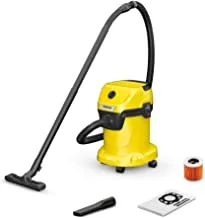 Karcher - WD3 V Wet & Dry Vacuum Cleaner, 1000 W, 17 Liters container, 2 meters suction hose, blower function, Made in Europe