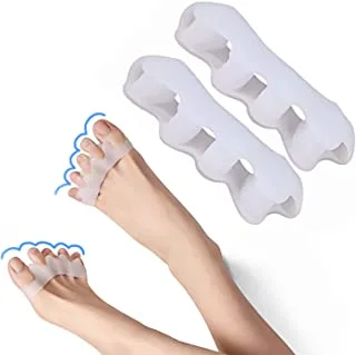 SHOWAY unisex-adult TOESEP01-2W Gel Toe Separator, White, 7.3*2.5*1.4cm