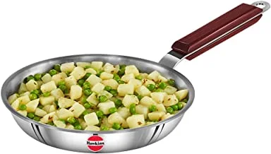 Hawkins Tri-Ply Stainless Steel Induction Compatible Frying Pan, Diameter 22 cm, Thickness 3 mm, Silver (SSF22)