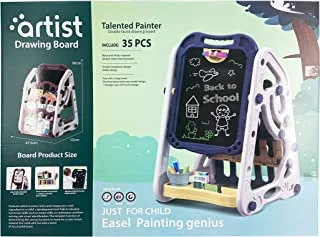 TTC Artist Drawing Board Magnetic Double Sided, 35 pcs with White Bookshelf