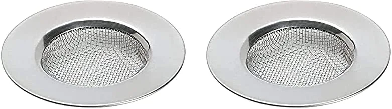SHOWAY Sink Strainer Mesh, 2Pcs Stainless Steel Drain Filter, Kitchen Bathtub Drain Anti-clogging Garbage, Silver
